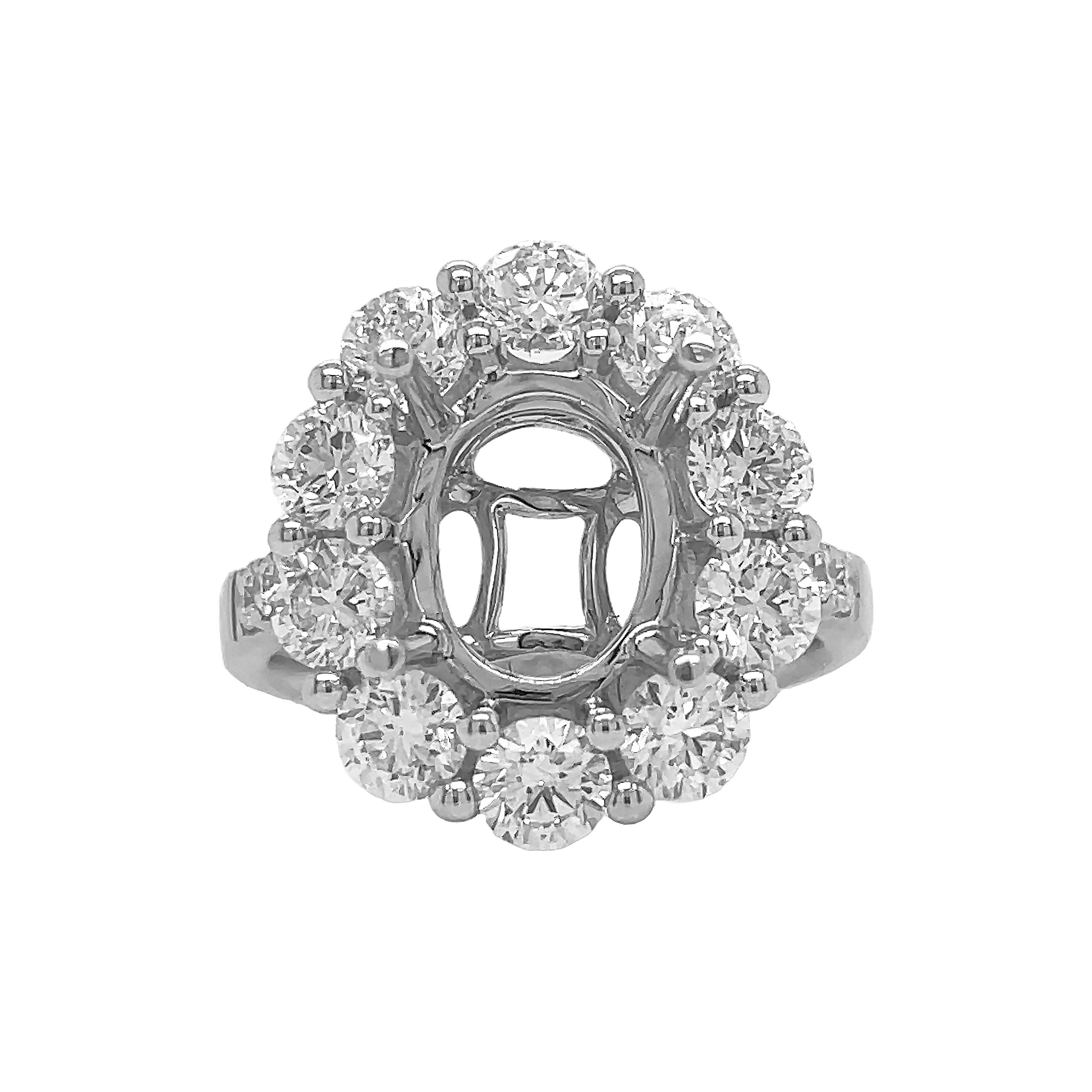 18kt White Gold Diamond Semi-mount