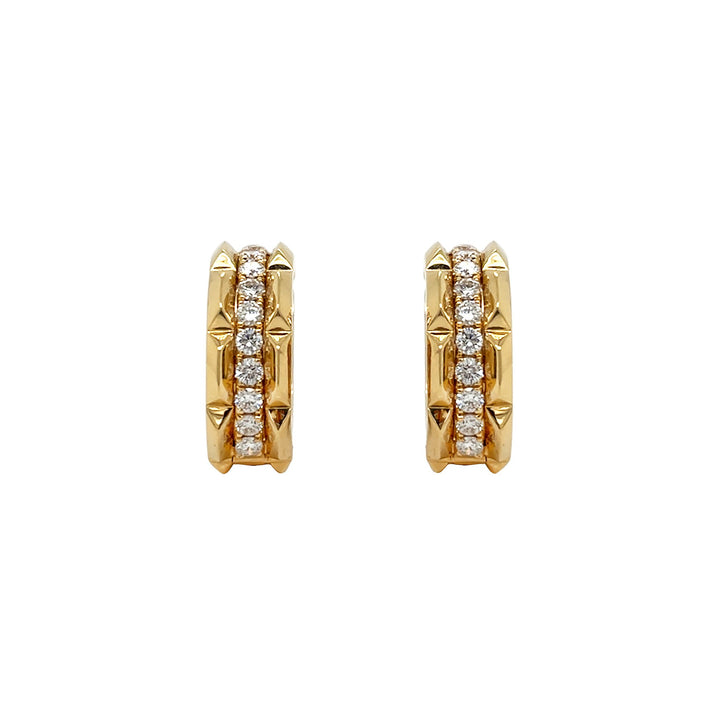 18kt Yellow Gold Diamond Hoops