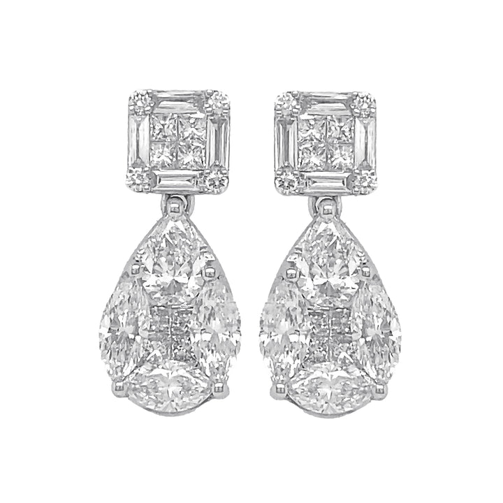 18kt White Gold Diamond Earrings