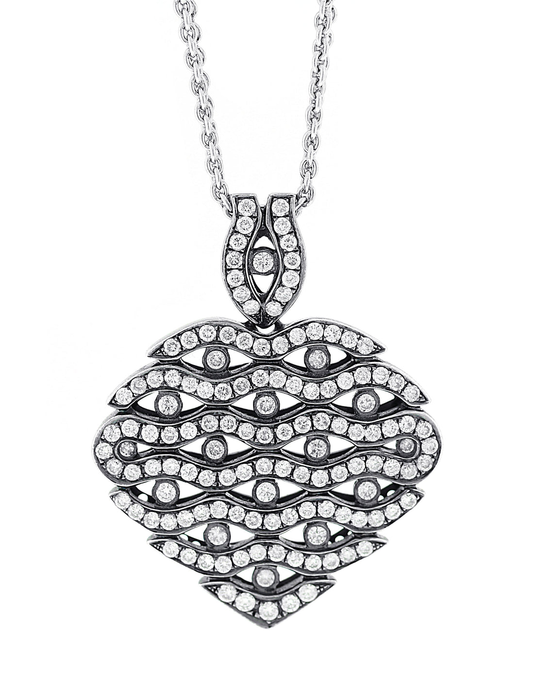18kt Black Gold Diamond Pendant