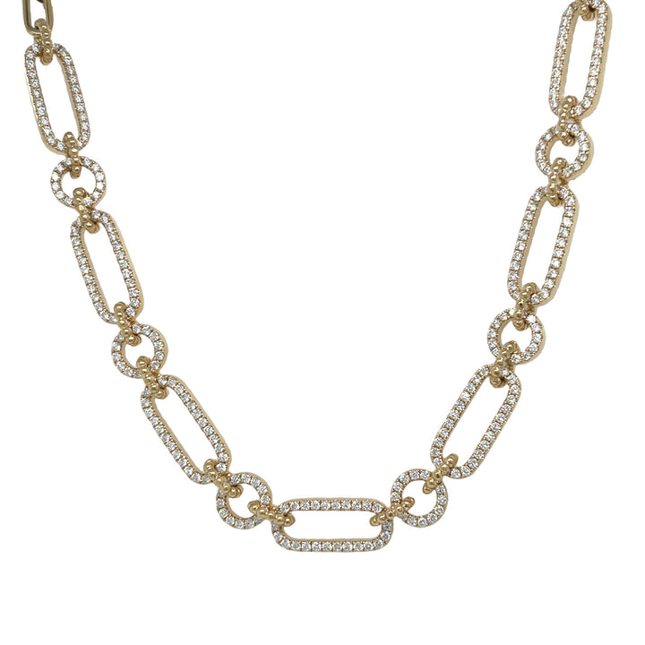 18kt Yellow Gold Diamond Link Necklace