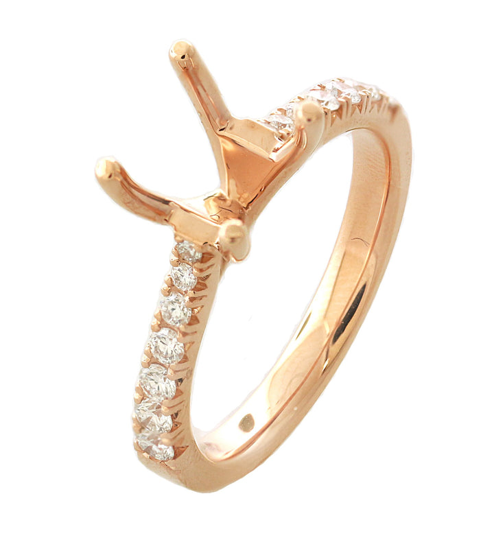 18kt Rose Gold Diamond Semi Mount