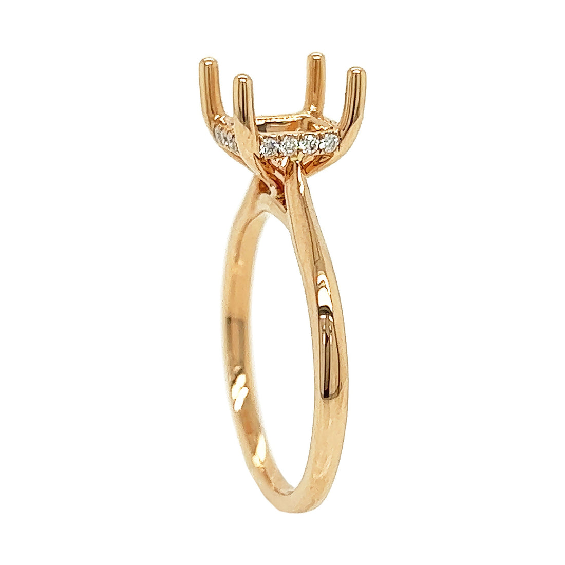 18kt Rose Gold Diamond Semi-mount