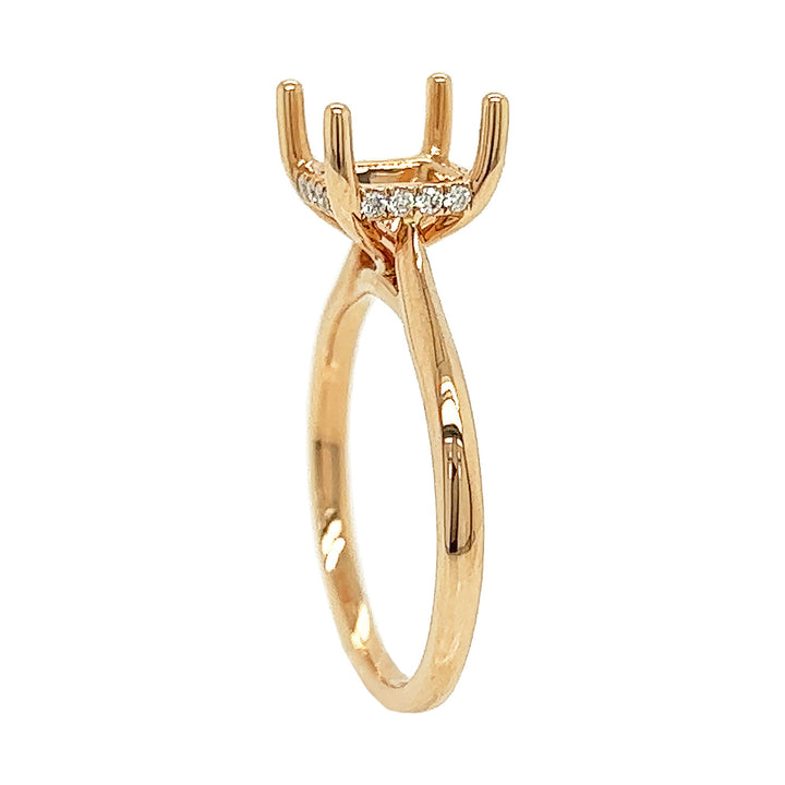 18kt Rose Gold Diamond Semi-mount