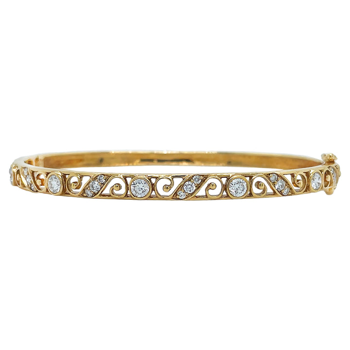 18kt Yellow Gold Diamond Bangle