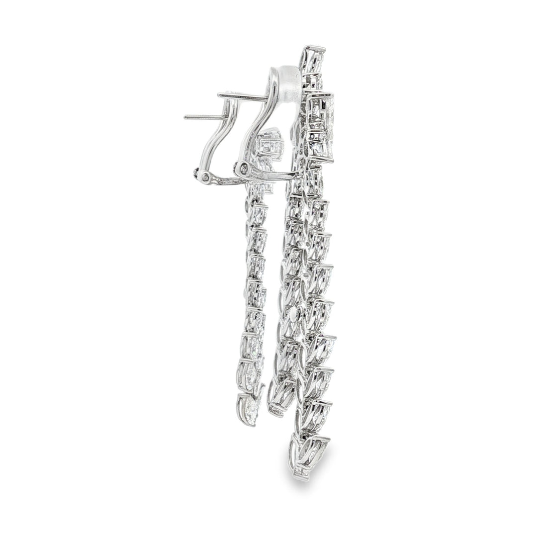 14kt White Gold Lab Diamond Dangling Earrings