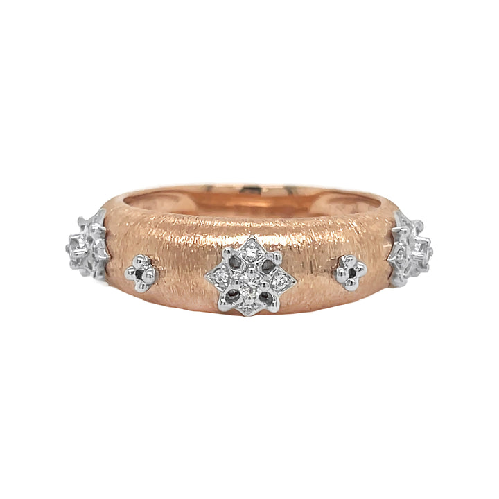 18kt Rose and White Gold Diamond Ring