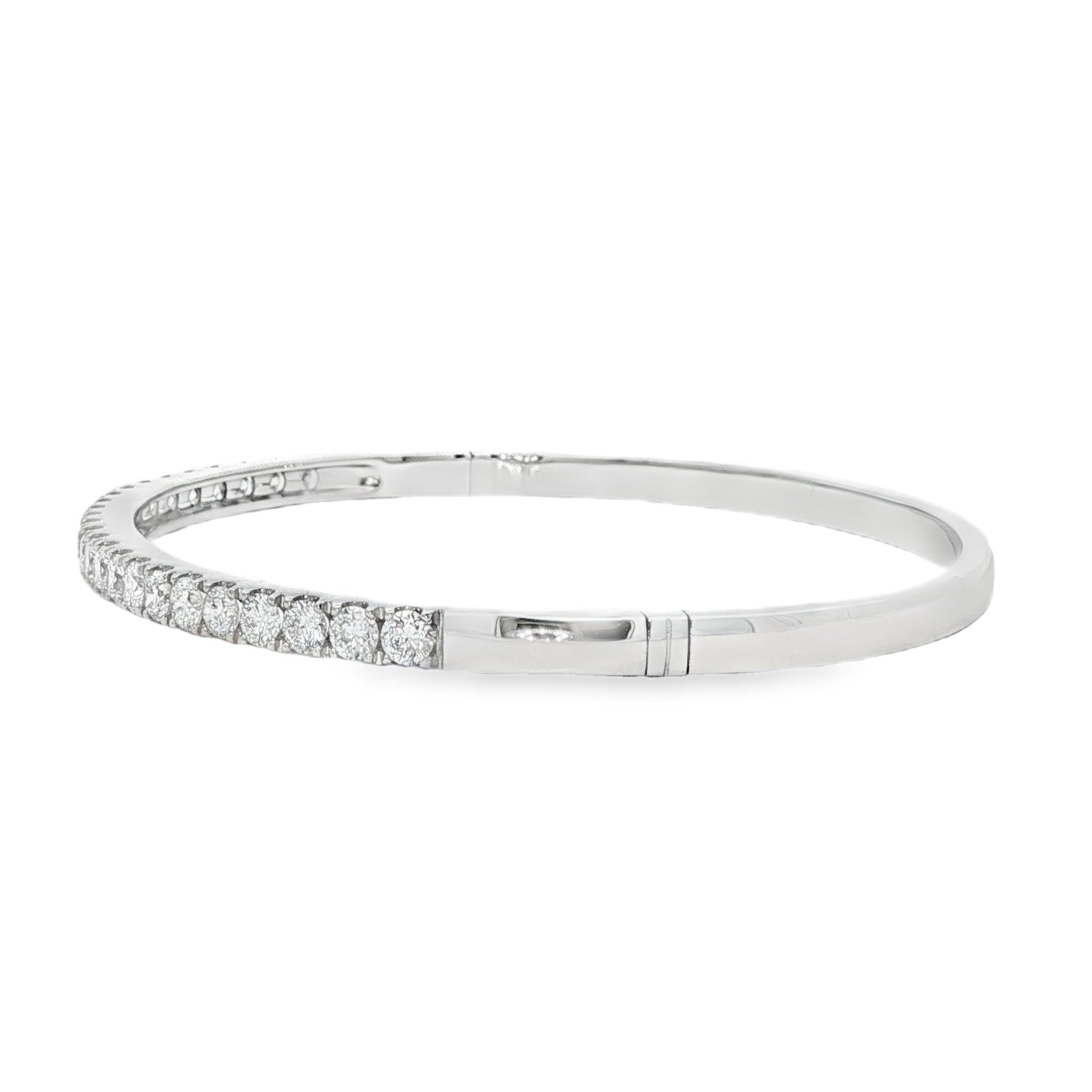 14kt White Gold Lab Diamond Bangle