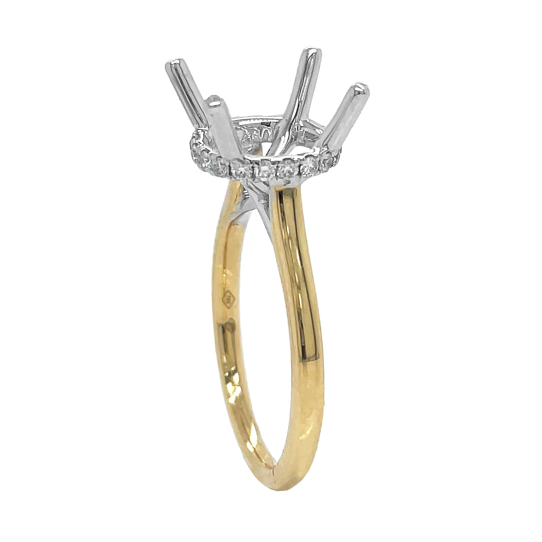 18kt Yellow and White Gold Diamond Semi-mount