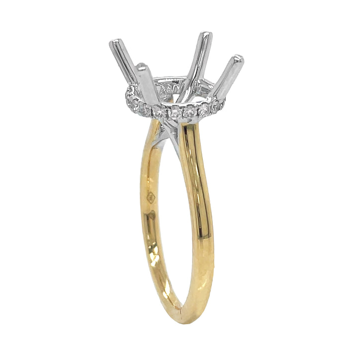 18kt Yellow and White Gold Diamond Semi-mount