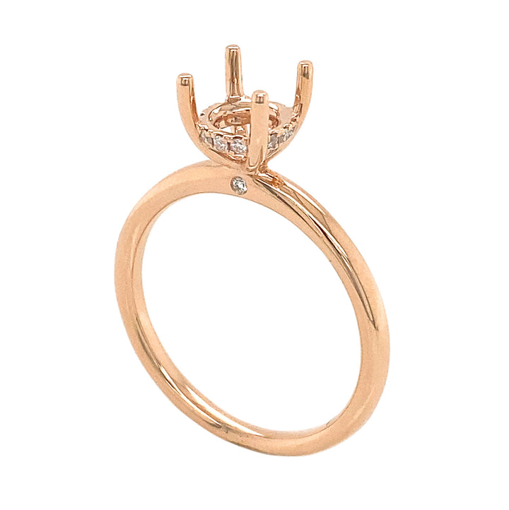 18kt Rose Gold Diamond Semi-mount