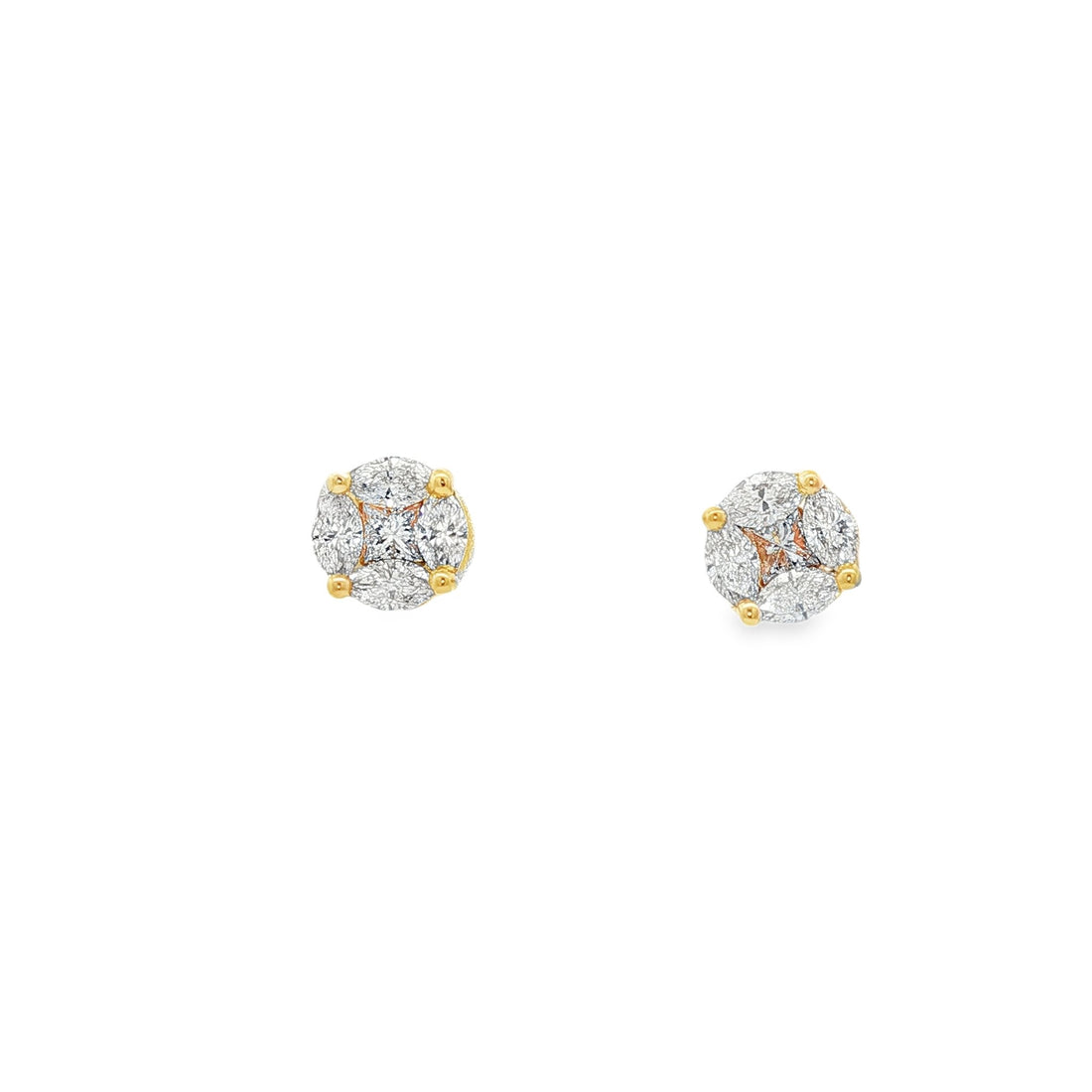 18kt Yellow Gold Diamond Earrings