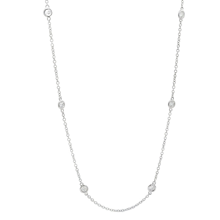 18kt White Gold Diamonds-By-The-Inch Necklace