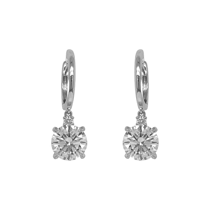 18kt White Gold Lab Diamond Dangling Earrings