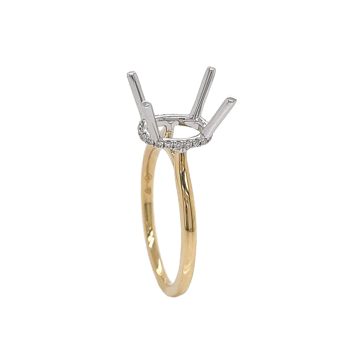 18kt Yellow and White Gold Diamond Semi-mount