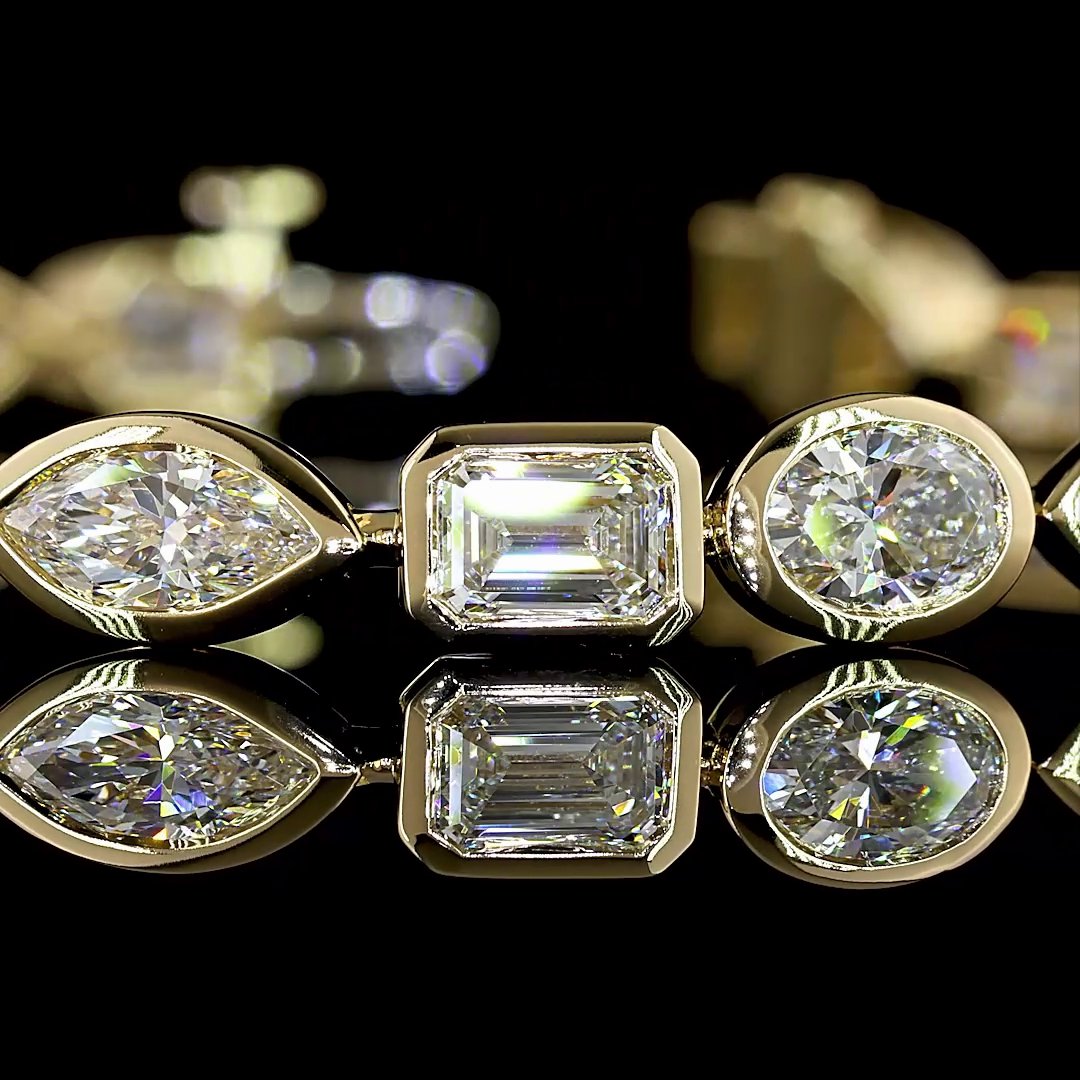 14kt Yellow Gold Lab Diamond Tennis Bracelet