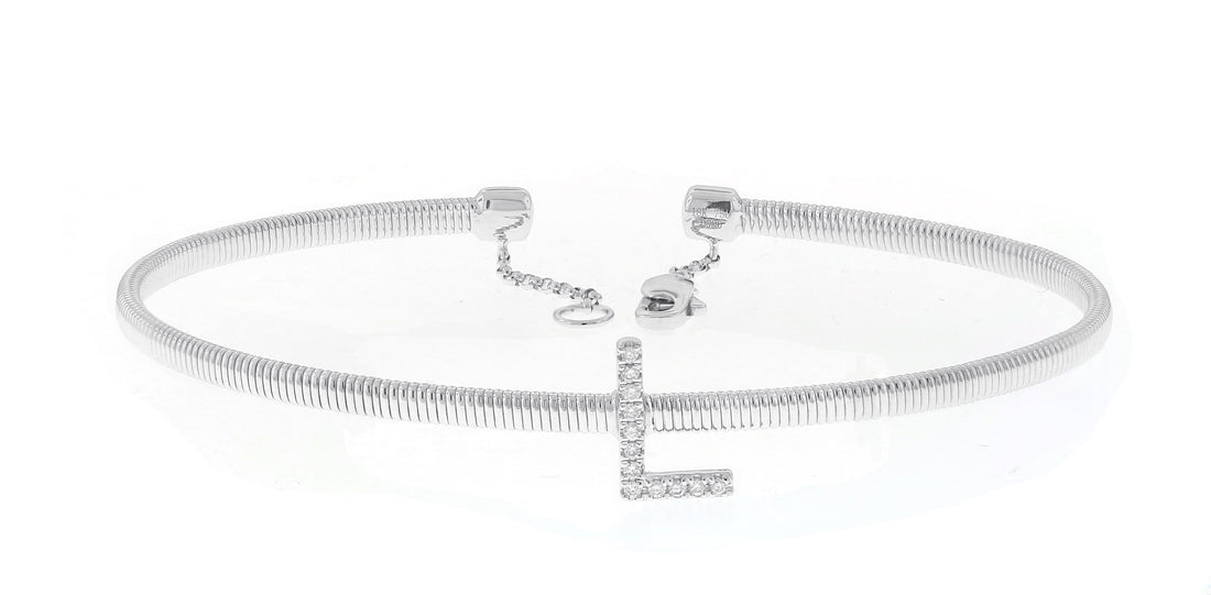 18kt White Gold Diamond Bangle
