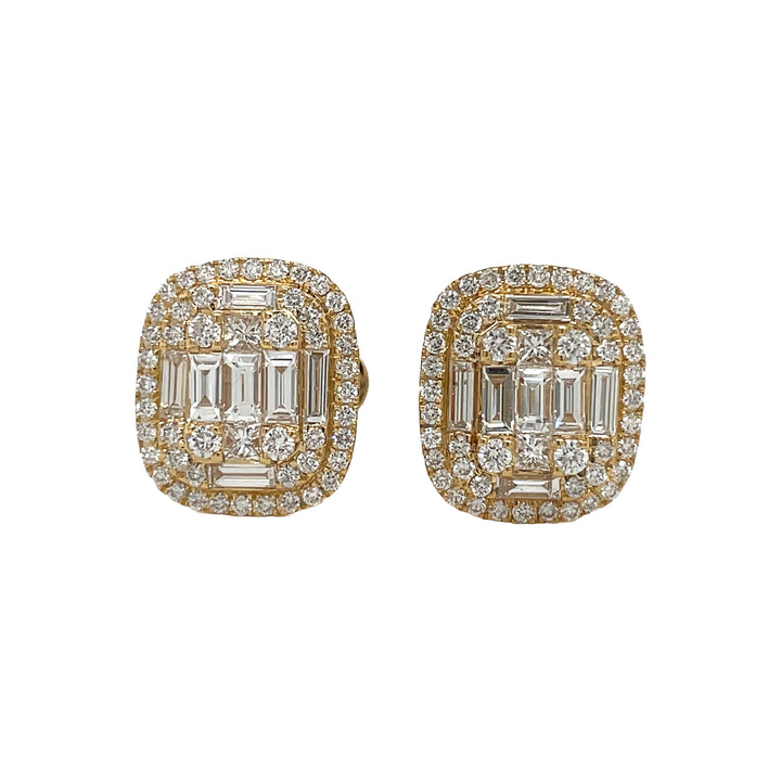 18kt Yellow Gold Diamond Earrings