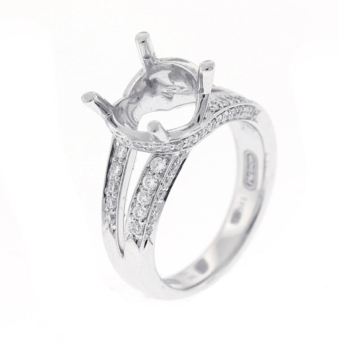 18kt White Gold Diamond Semi Mount