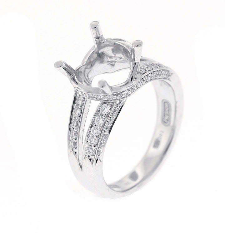 18kt White Gold Diamond Semi Mount