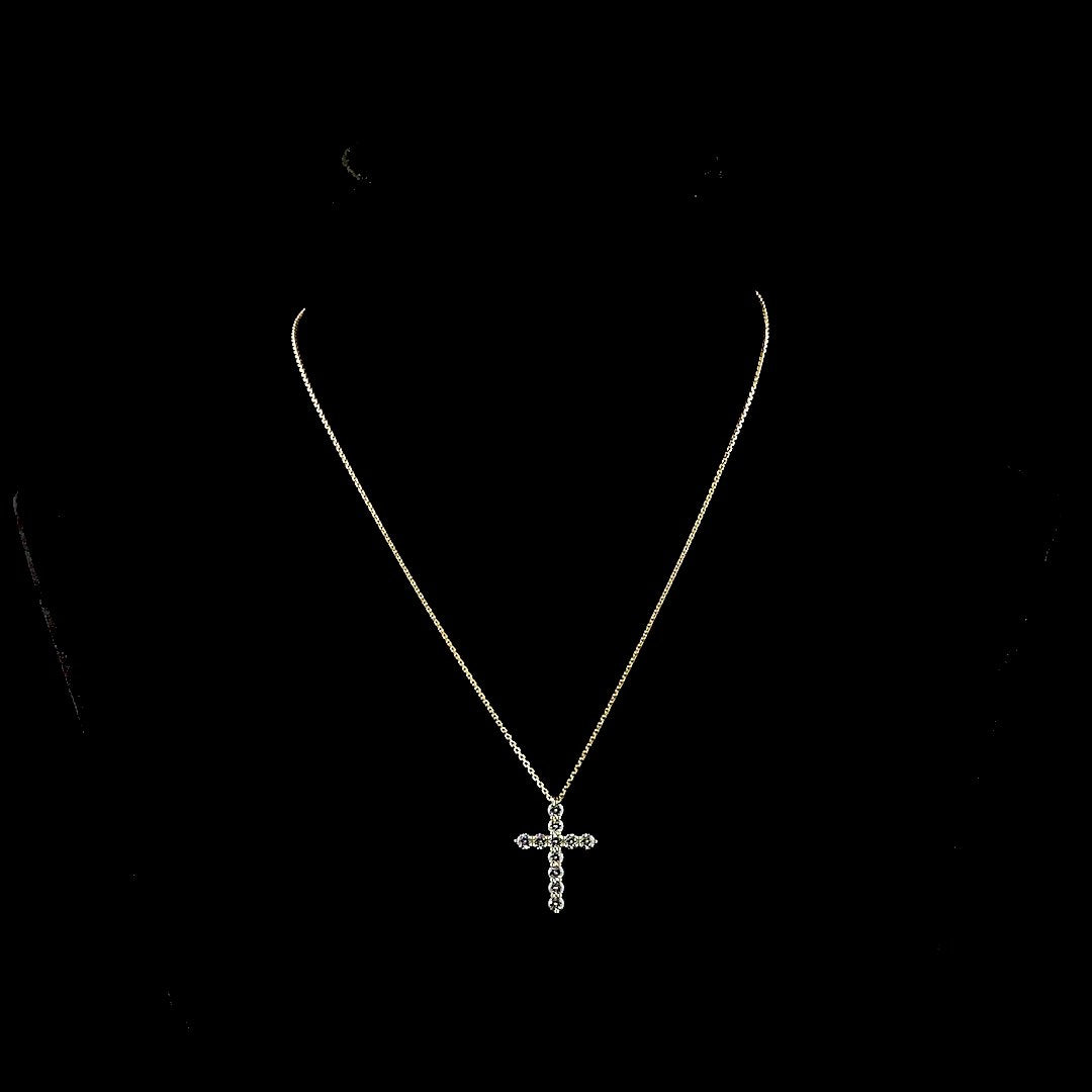 14kt Yellow Gold Lab Diamond Cross Pendant