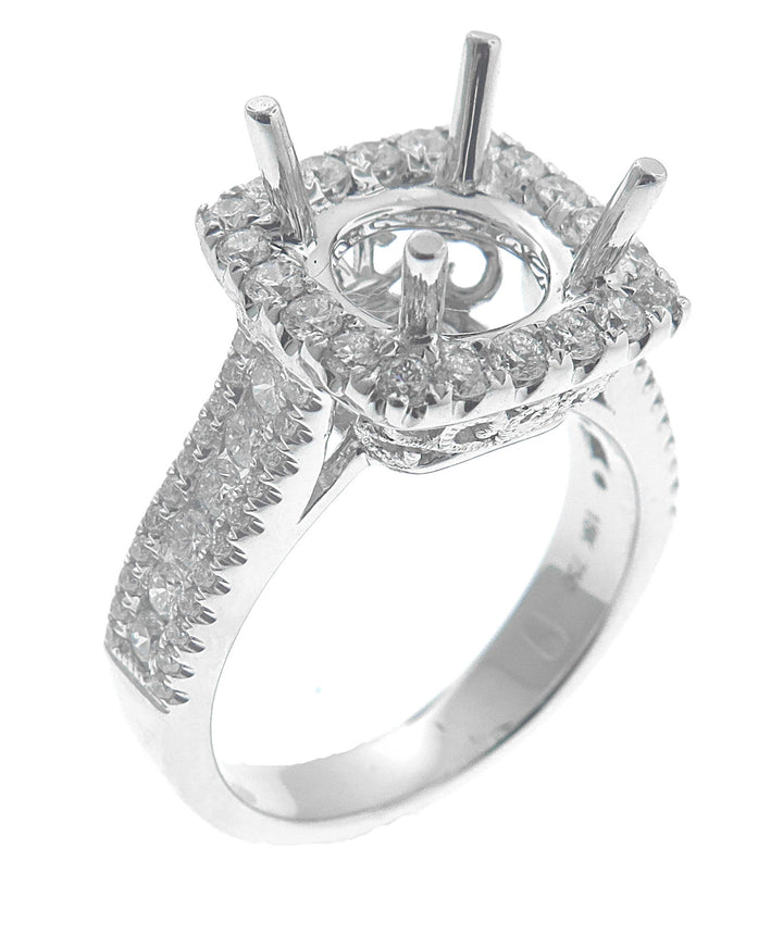 18kt White Gold Diamond Semi Mount