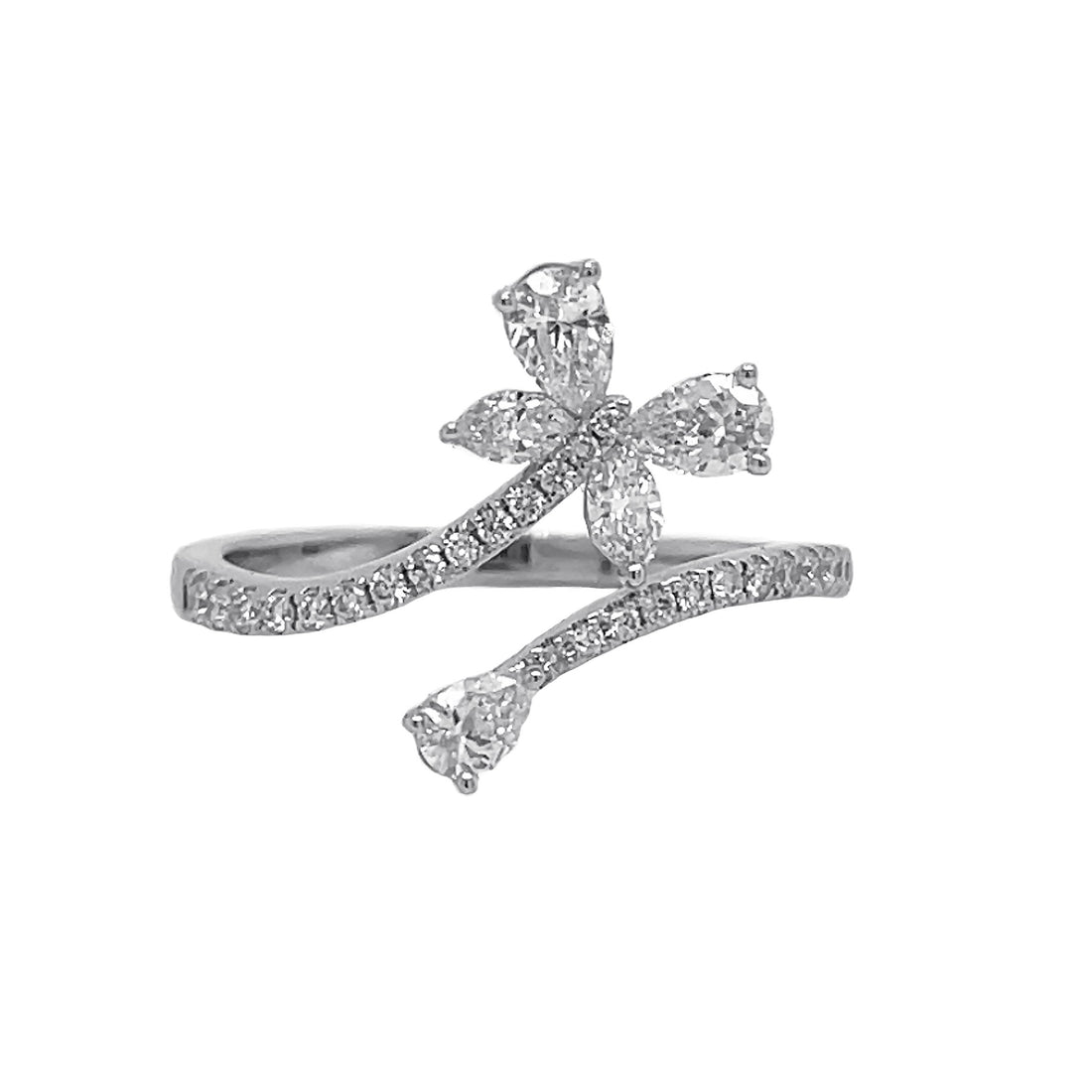 18kt White Gold Diamond Butterfly Ring