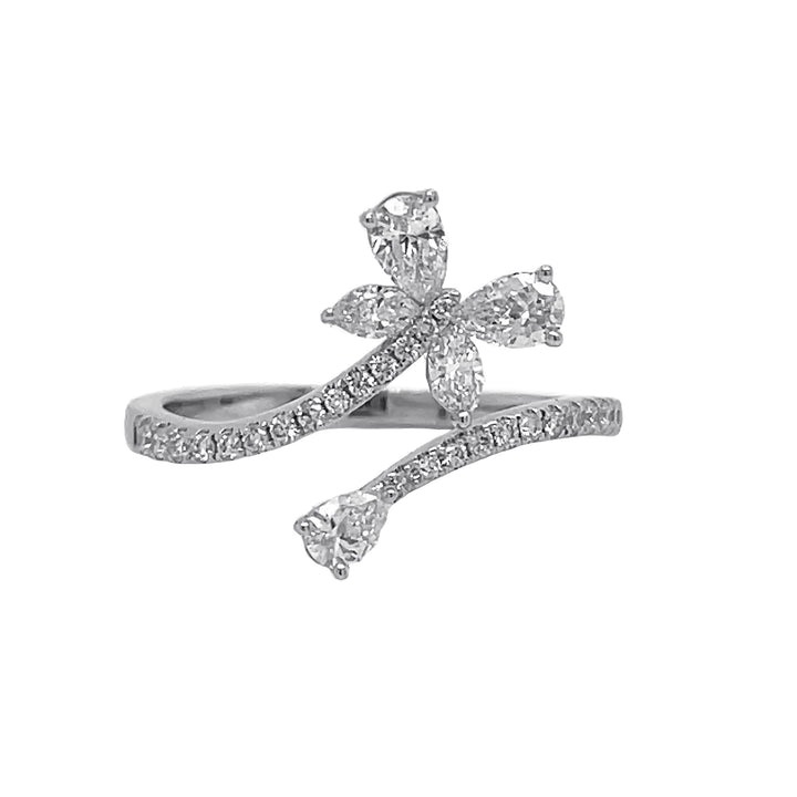 18kt White Gold Diamond Butterfly Ring