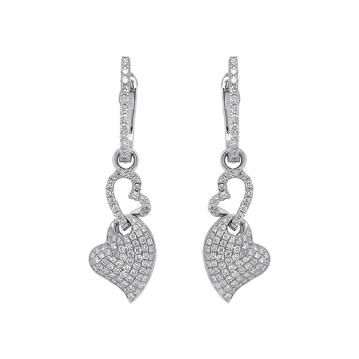 18kt White Gold Diamond Dangling Earrings