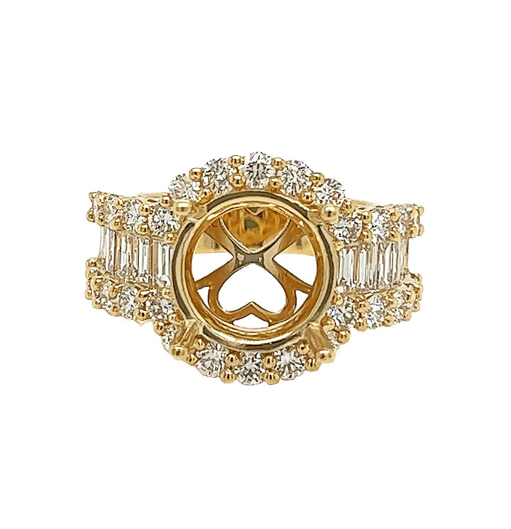 18kt Yellow Gold Diamond Semi-mount