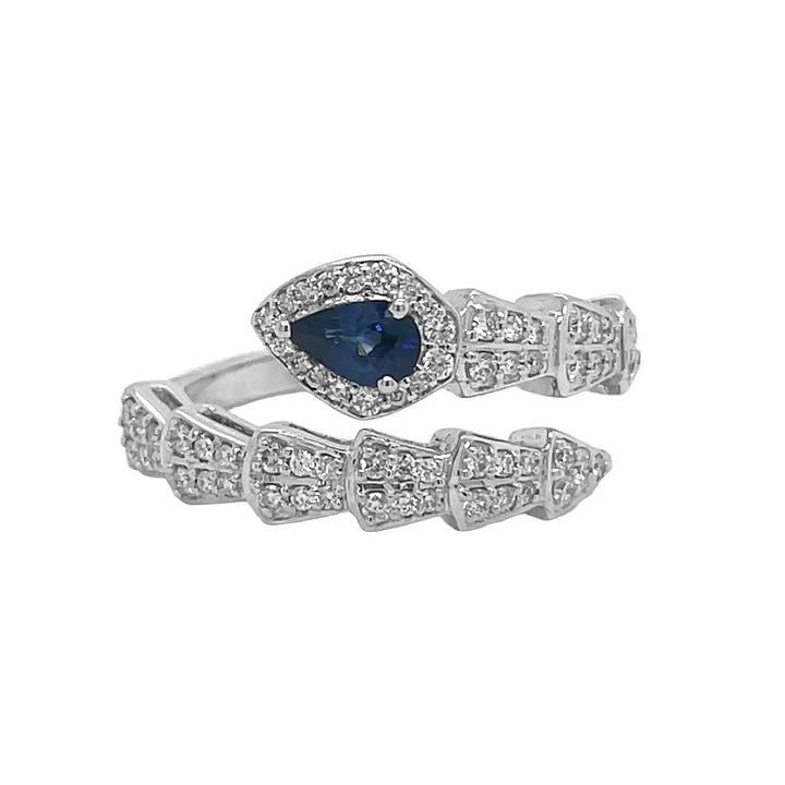 18kt White Gold Diamond And Sapphire Ring