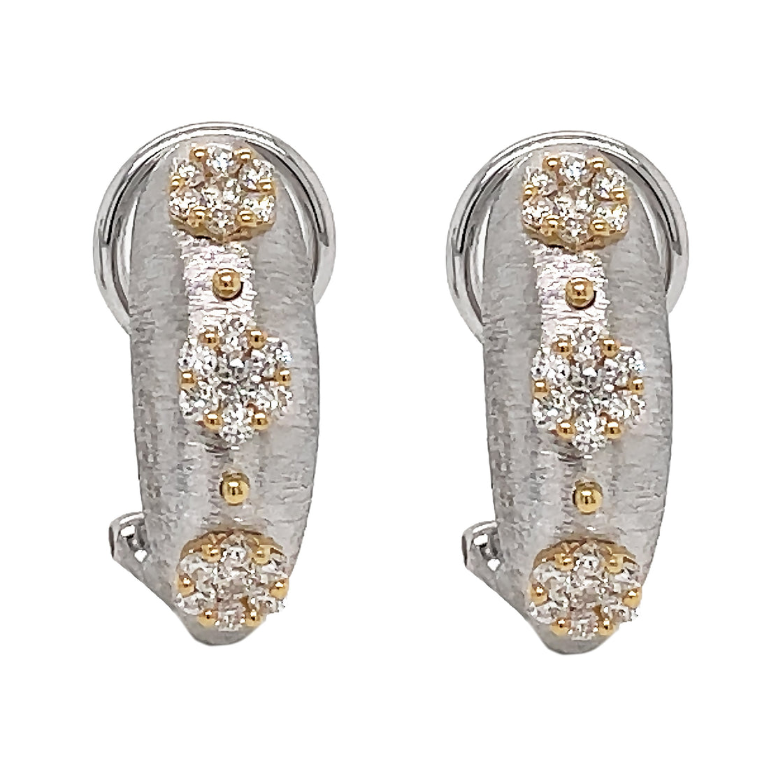 18kt White And Yellow Gold Diamond Earring