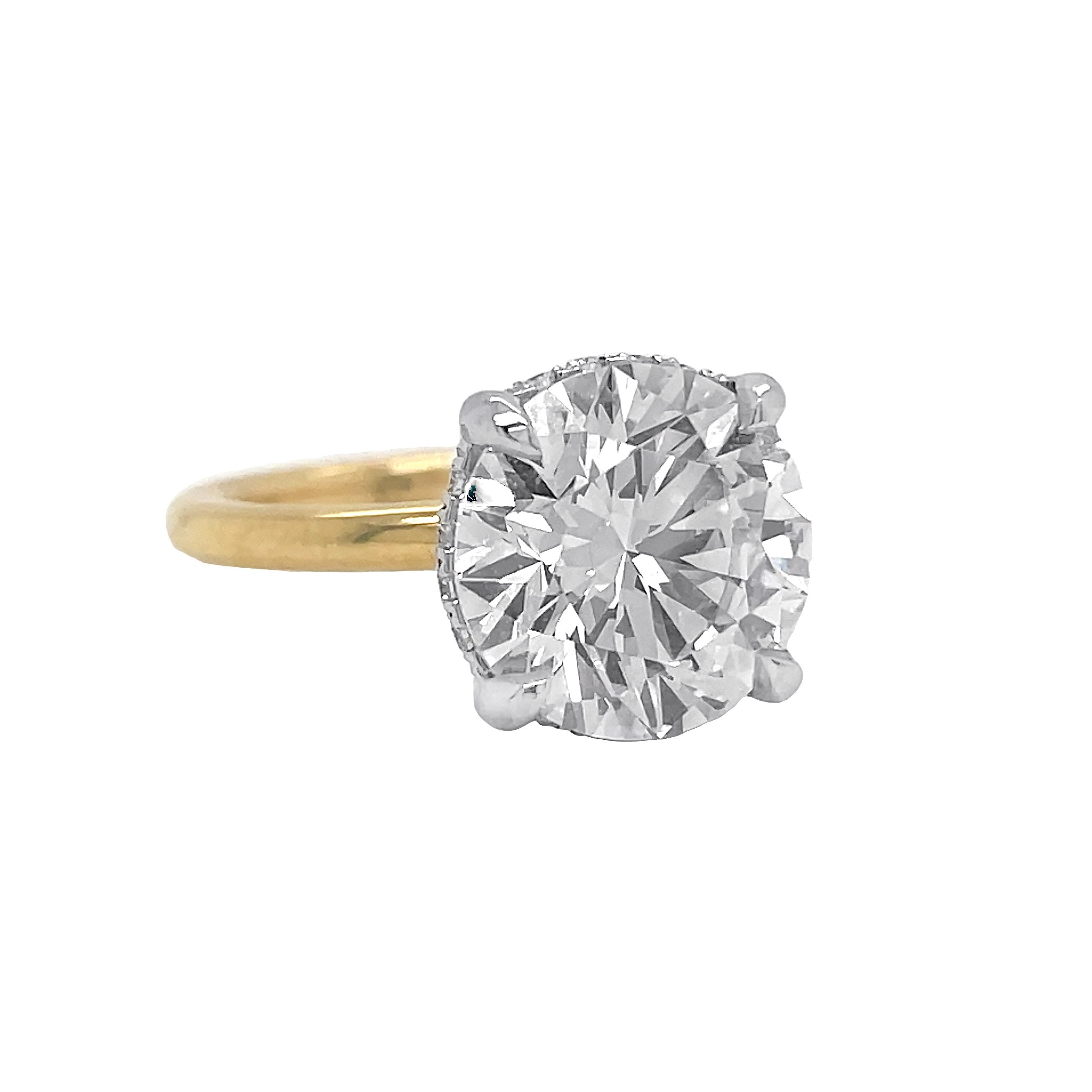 18kt Yellow and White Gold GIA Certified Lab Diamond Ring
