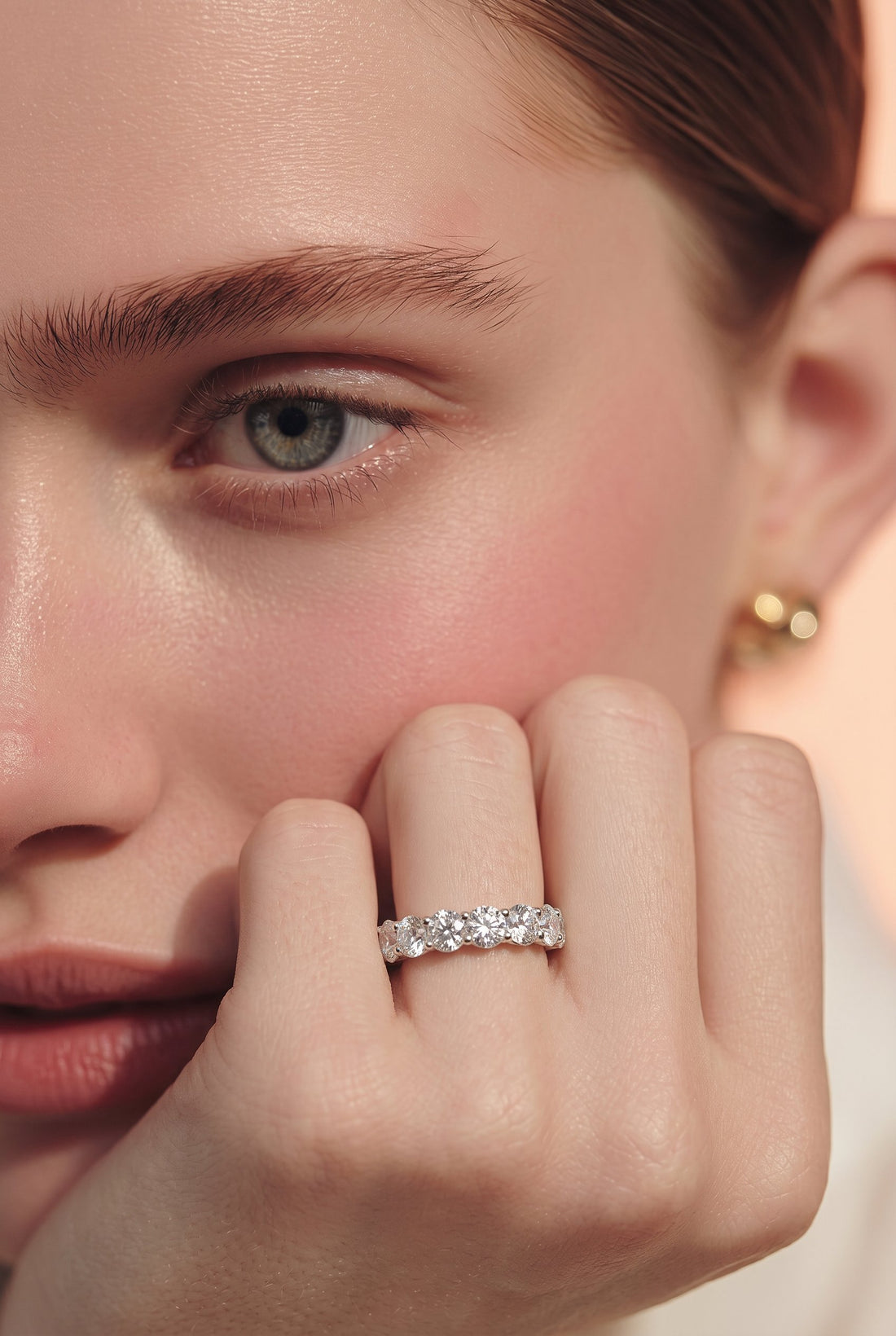 Platinum Lab Diamond Eternity Band