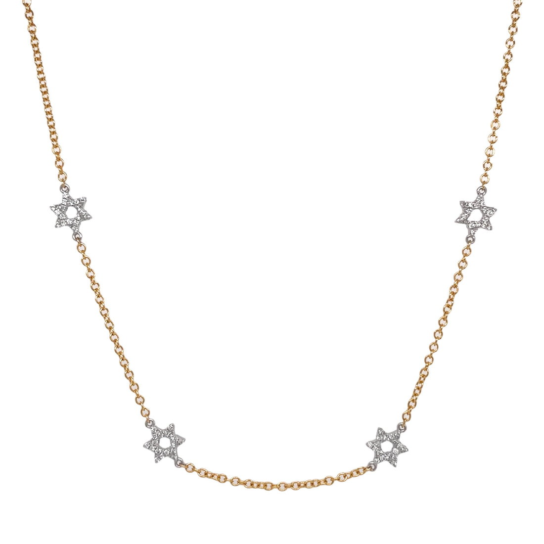 18kt Yellow and White Gold Diamonds-by-the-inch Necklace