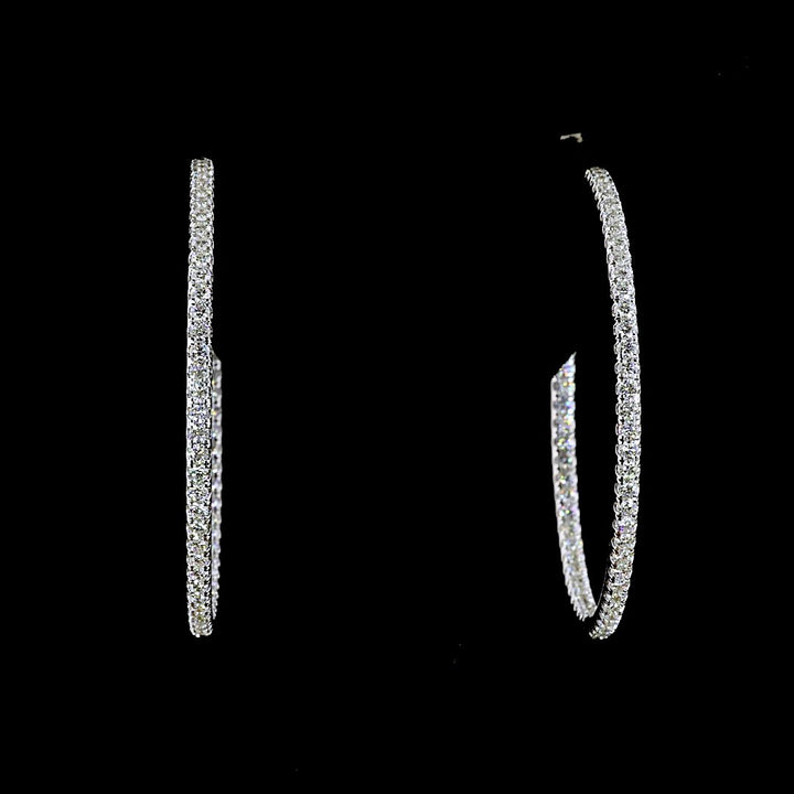 14kt White Gold Lab Diamond Hoops