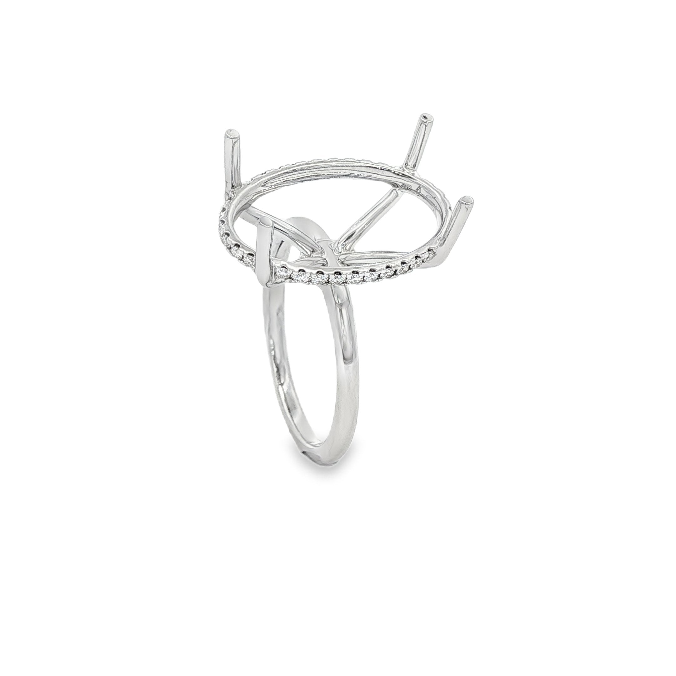 14kt White Gold Diamond Semi-mount