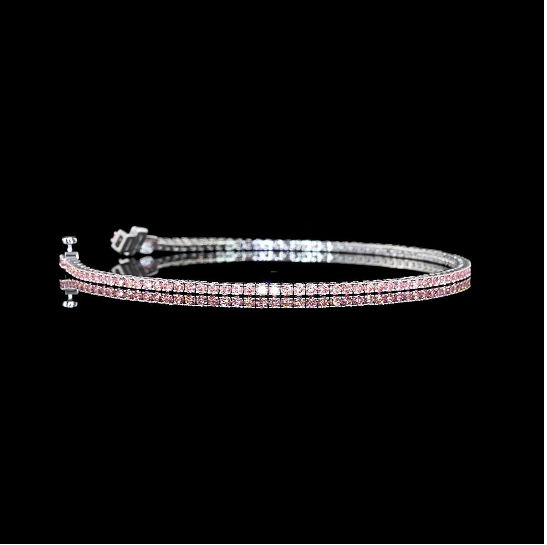 14kt White Gold Lab Pink Diamond Tennis Bracelet