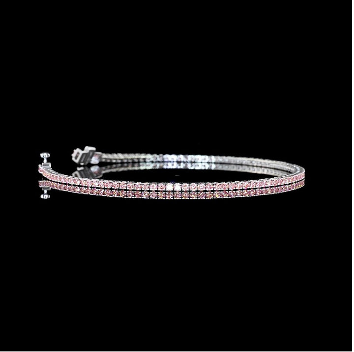 14kt White Gold Lab Pink Diamond Tennis Bracelet