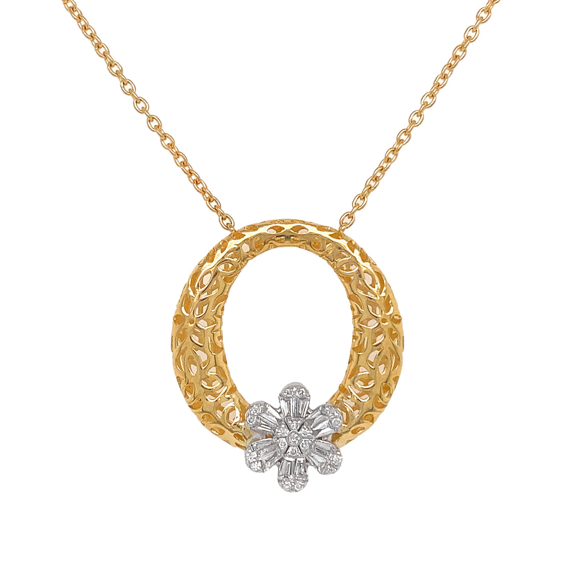 18kt yellow gold diamond pendant
