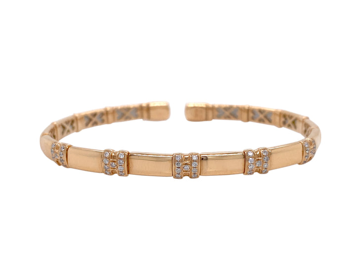 18kt Rose Gold Diamond Bangle