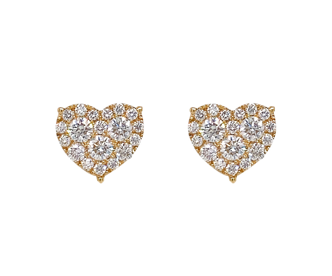 18kt Yellow Gold Diamond Earrings