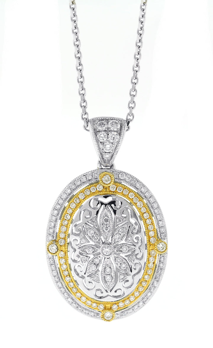 18kt White And Yellow Gold Diamond Pendant