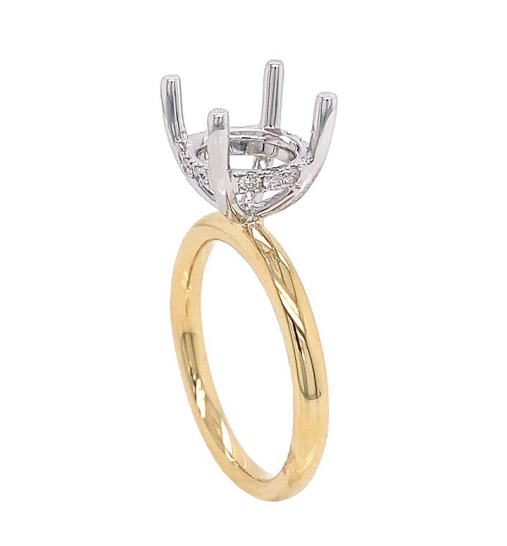 18kt Yellow and White Gold Diamond Semi-mount