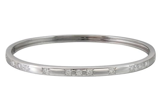 18kt White Gold Diamond Bangle