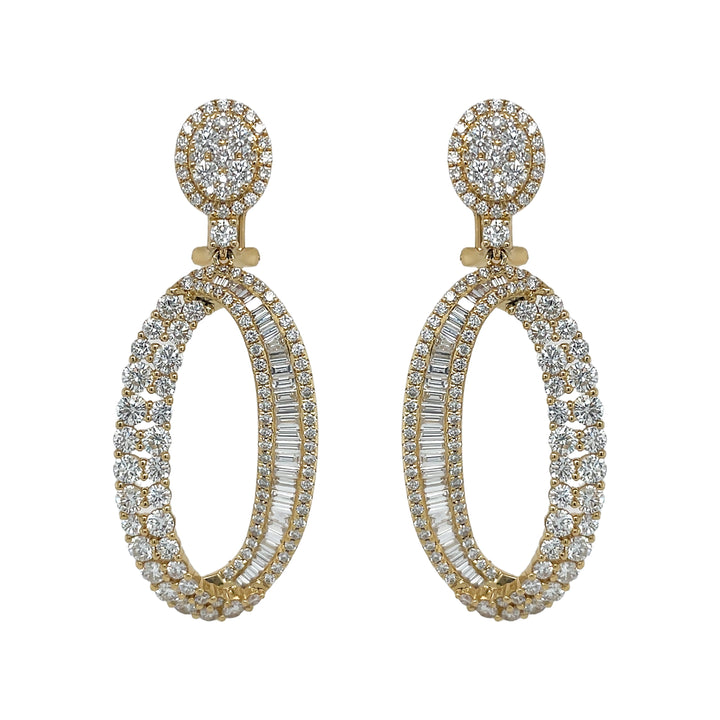 18kt Yellow Gold Diamond Dangling Earrings
