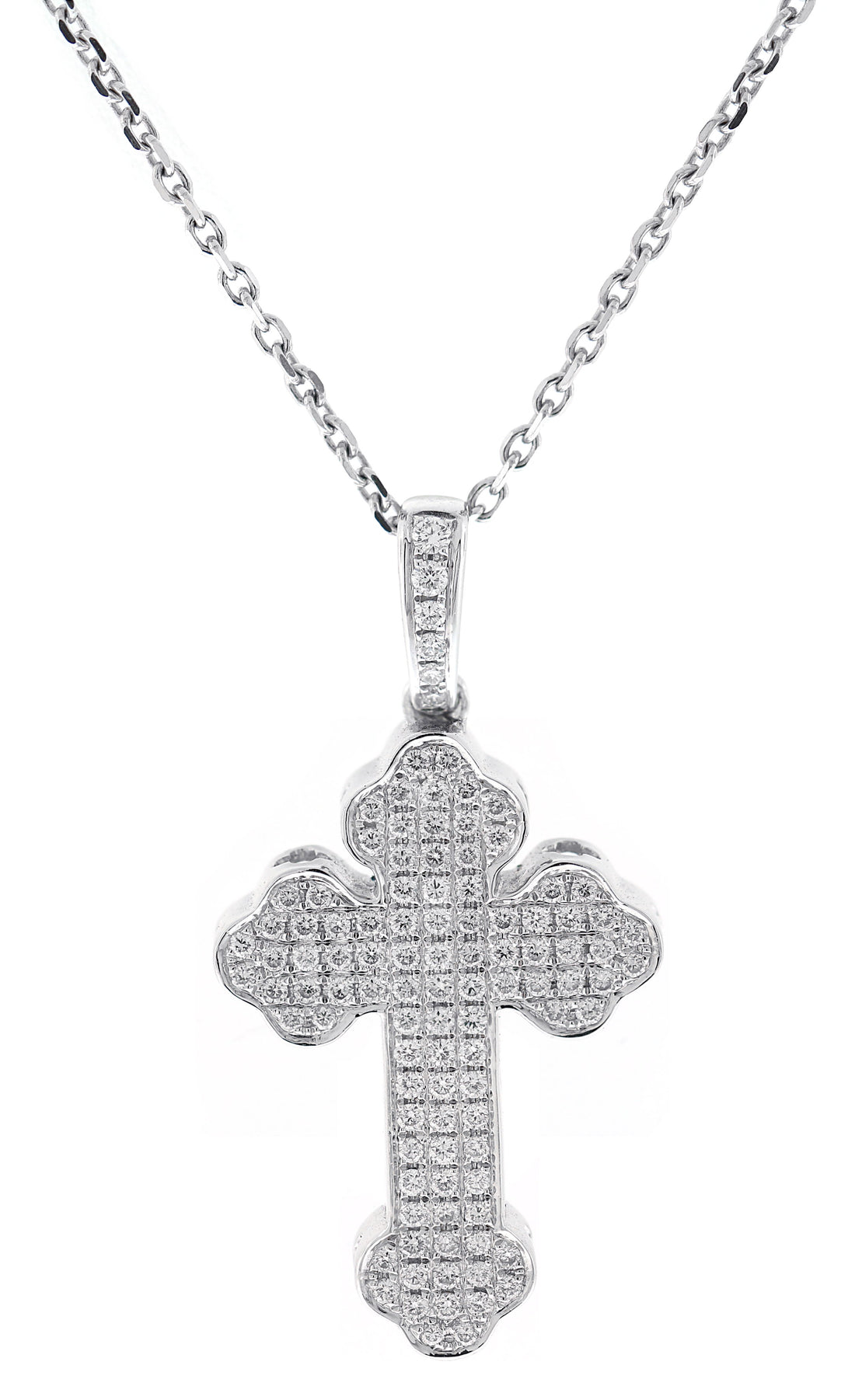 18kt White Gold Diamond Cross