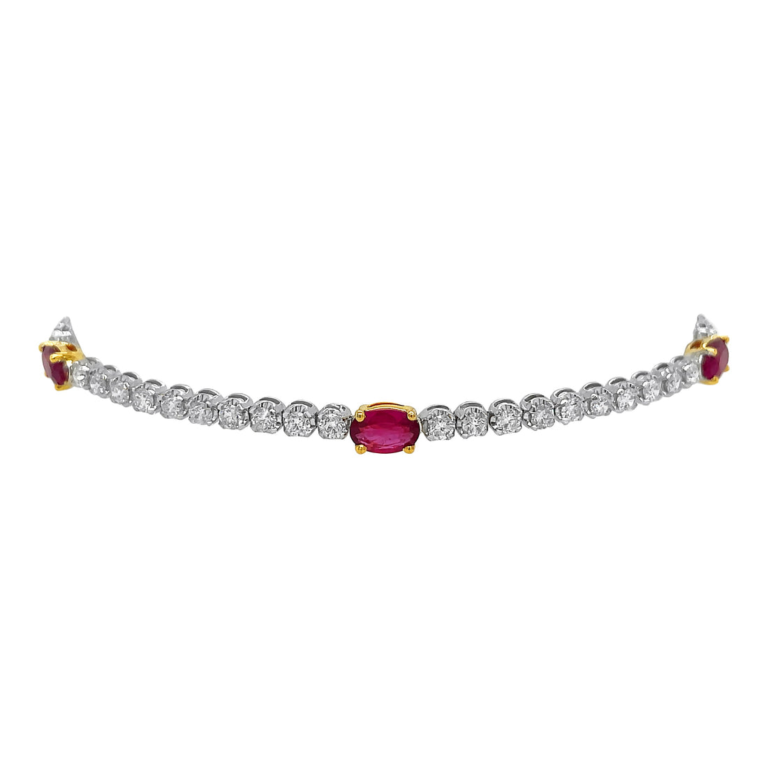 18kt White Gold Diamond And Ruby Bracelet