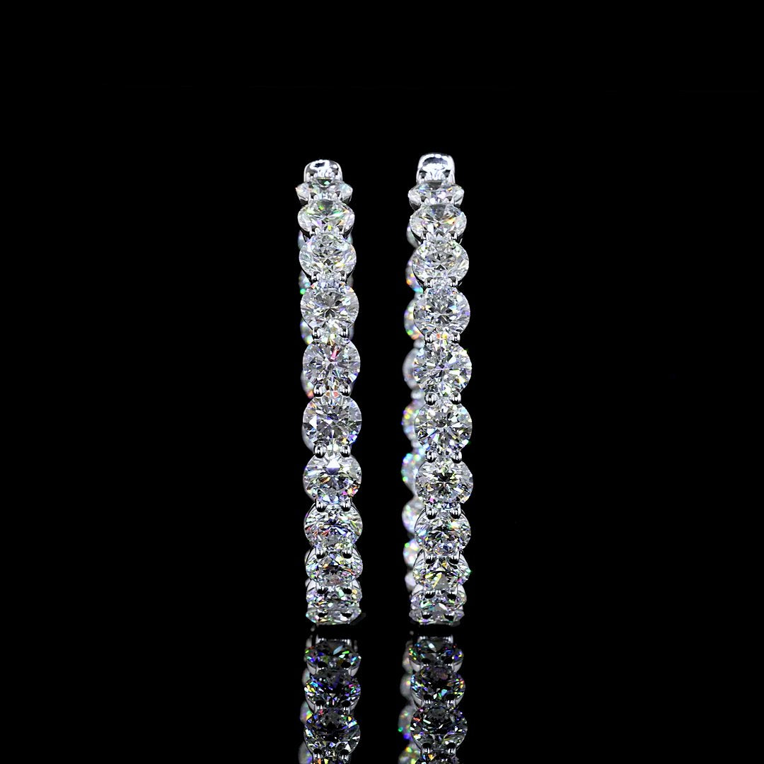 14kt White Gold Lab Diamond Hoops
