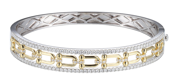 18kt White and Yellow Gold Diamond Bangle